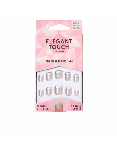 FRENCH bare 24 nails with glue square 144-XS
