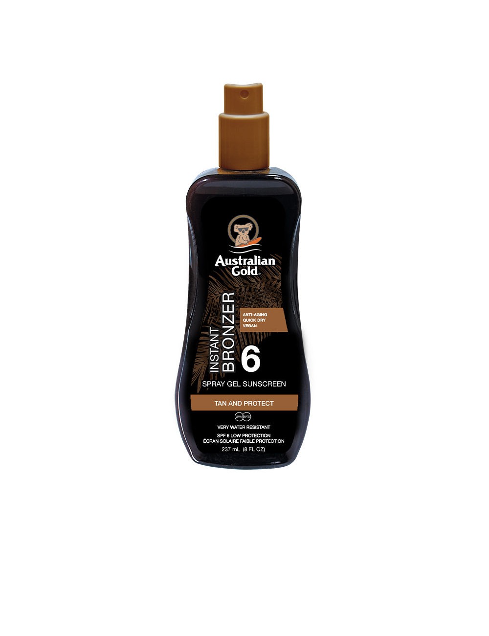 SUNSCREEN SPF6 spray gel with instant bronzer 237ml