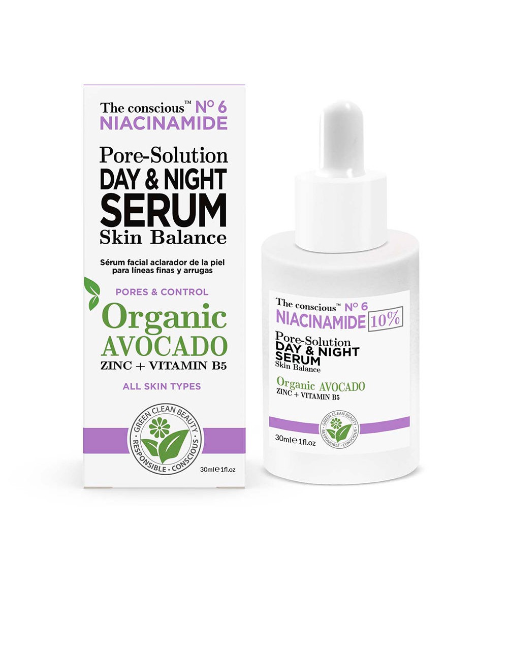NIACINAMIDE pore-solution day & night serum organic avocado 30 ml