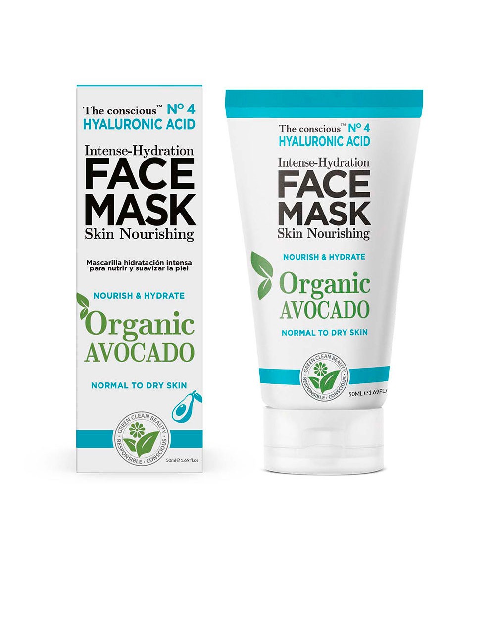 HYALURONIC ACID intense-hydration face mask organic avocado 50 ml