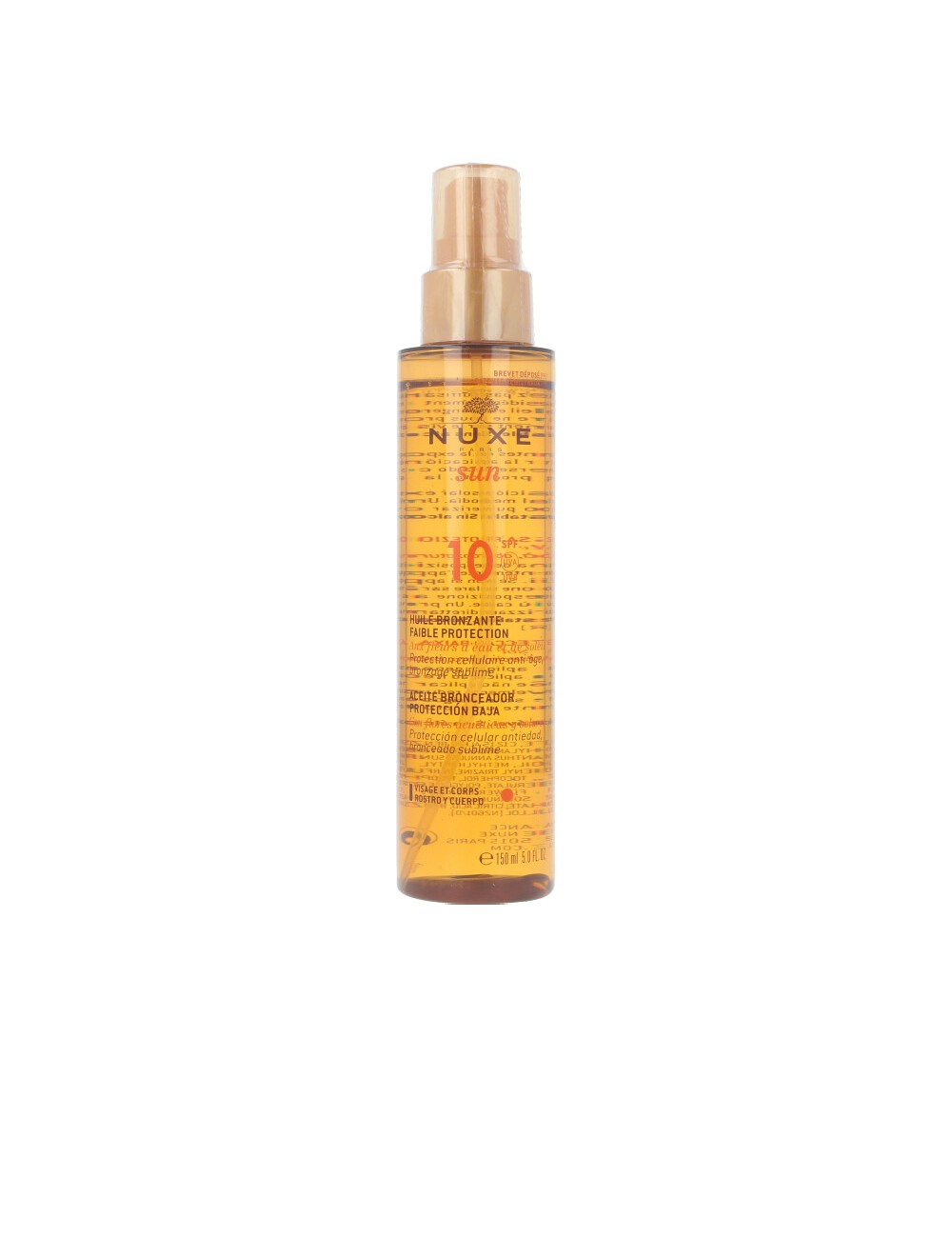 NUXE SUN huile bronzante visage et corps SPF10 spray 150 ml NE112791